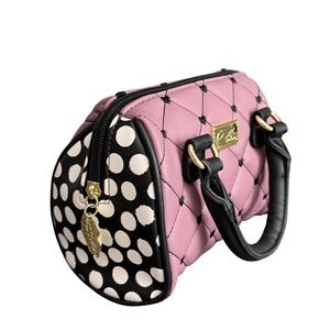 Luv Betsey by Betsey Johnson Harley Mini Barrel Bag‎ Pink Quilted Heart Stitch